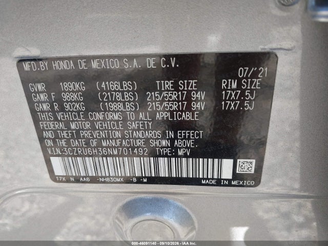 2022 HONDA HR-V AWD LX 9