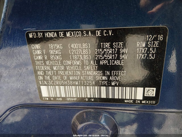 2017 HONDA HR-V LX 9