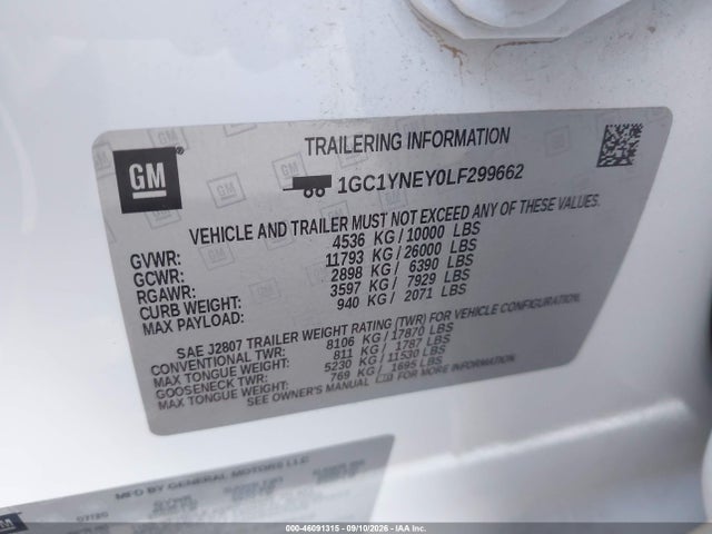 2020 CHEVROLET SILVERADO 2500HD 4WD STANDARD BED LT 9