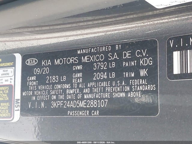 2021 KIA FORTE LXS 9