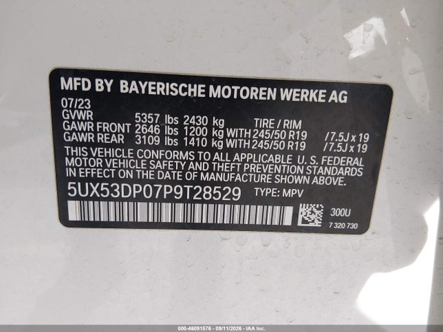 2023 BMW X3 XDRIVE30I 9