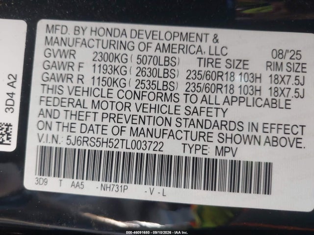2026 HONDA CR-V HYBRID 2WD SPORT 9