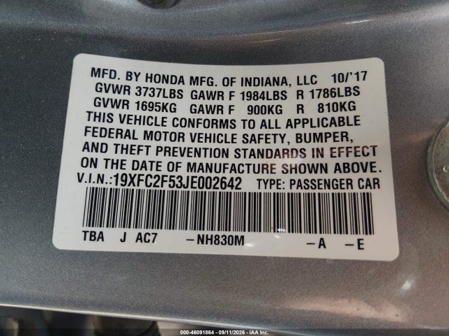 2018 HONDA CIVIC LX 9