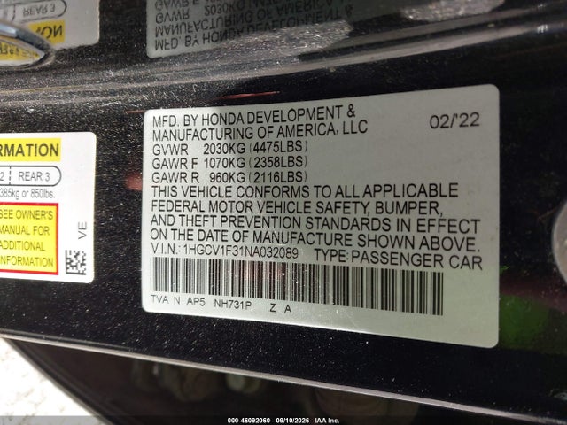 2022 HONDA ACCORD SPORT 9