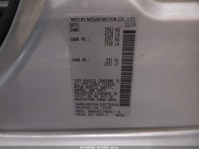 2025 NISSAN ALTIMA SV FWD 9