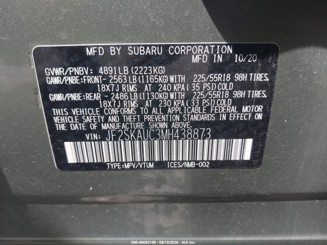 2021 SUBARU FORESTER LIMITED 9