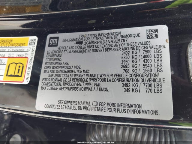2022 CHEVROLET TAHOE Z71 9