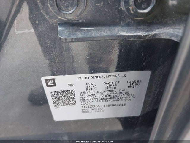 2021 CHEVROLET MALIBU FWD LT 9