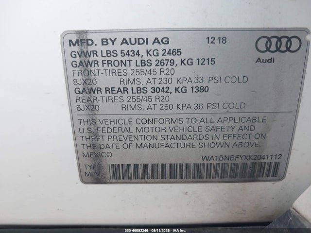 2019 AUDI Q5 45 PREMIUM 9