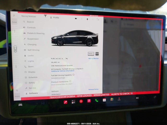 2022 TESLA MODEL X DUAL MOTOR ALL-WHEEL DRIVE/PLAID TRI MOTOR ALL-WHEEL DRIVE 7