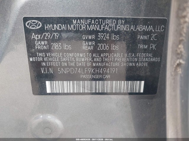 2019 HYUNDAI ELANTRA SE 9