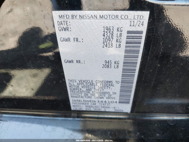 2025 NISSAN ALTIMA SV FWD 9