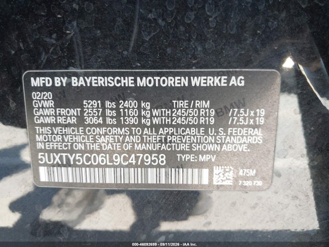 2020 BMW X3 XDRIVE30I 9