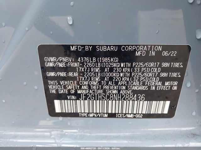 2022 SUBARU CROSSTREK SPORT 9