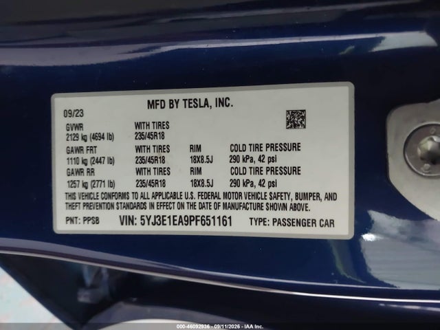 2023 TESLA MODEL 3 REAR-WHEEL DRIVE 9