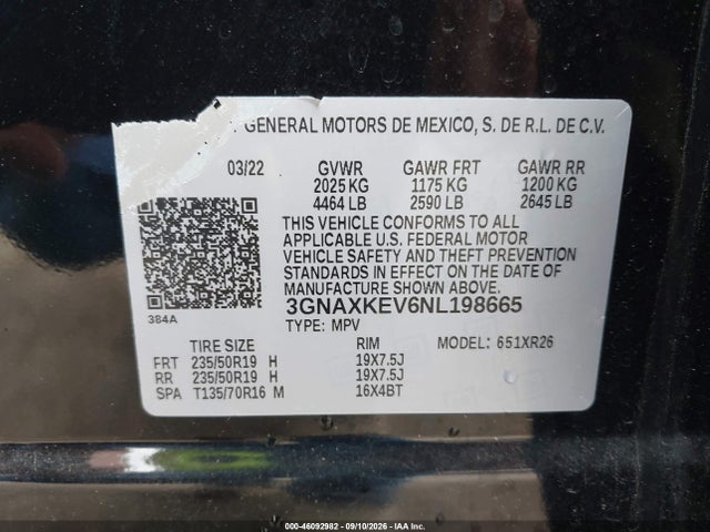 2022 CHEVROLET EQUINOX FWD LT 9