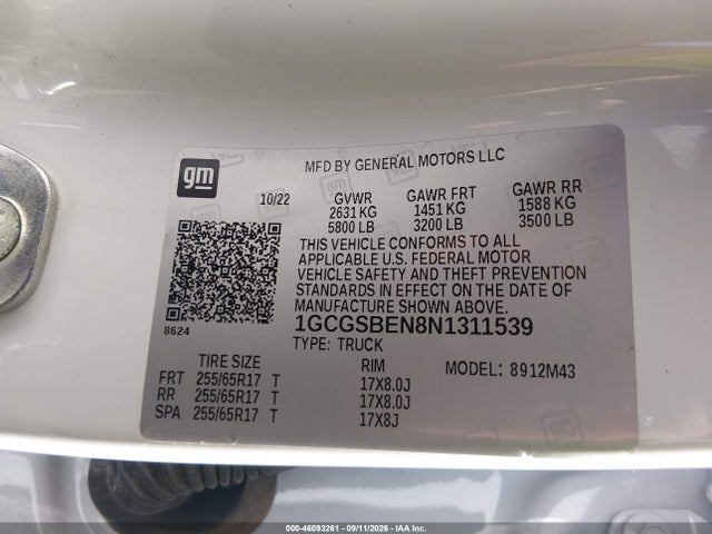 2022 CHEVROLET COLORADO 2WD SHORT BOX WT 9