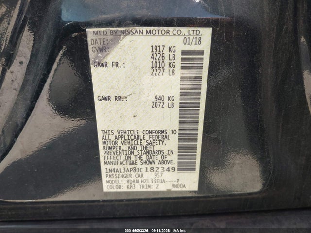 2018 NISSAN ALTIMA 2.5 SR 9