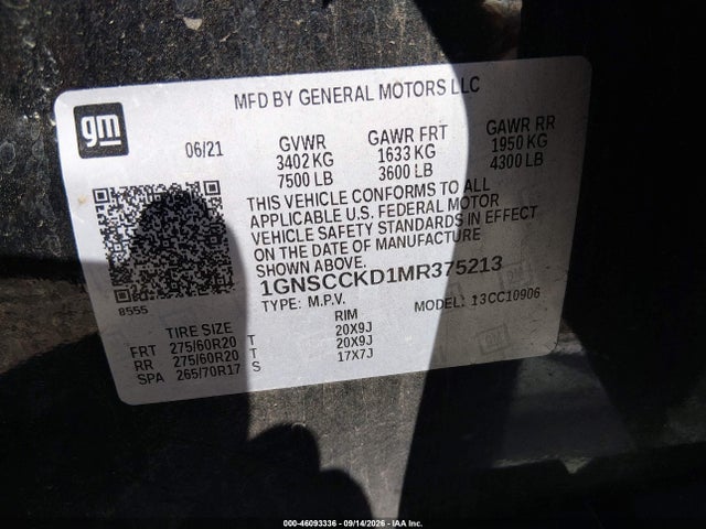 2021 CHEVROLET SUBURBAN 2WD LT 9