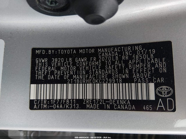 2019 TOYOTA COROLLA LE 9
