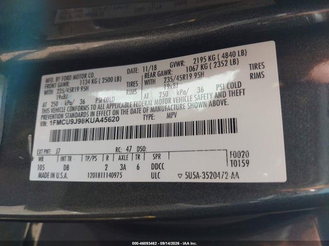 2019 FORD ESCAPE TITANIUM 9