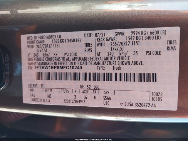 2021 FORD F-150 XLT 9