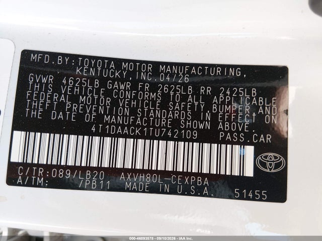 2026 TOYOTA CAMRY XSE 9