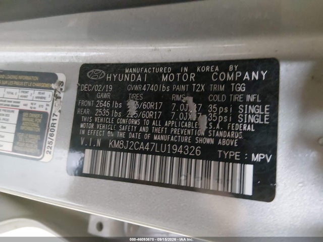 2020 HYUNDAI TUCSON SE 9