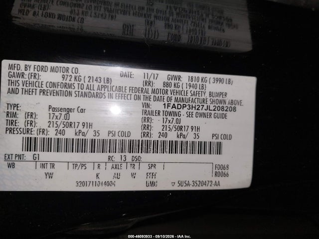 2018 FORD FOCUS SEL 9