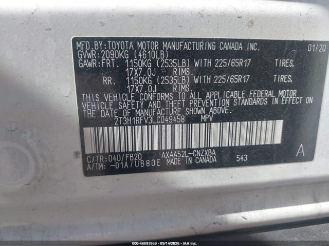 2020 TOYOTA RAV4 LE 9