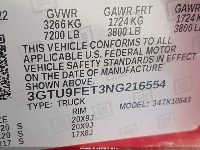 2022 GMC SIERRA 1500 LIMITED 4WD SHORT BOX DENALI 9