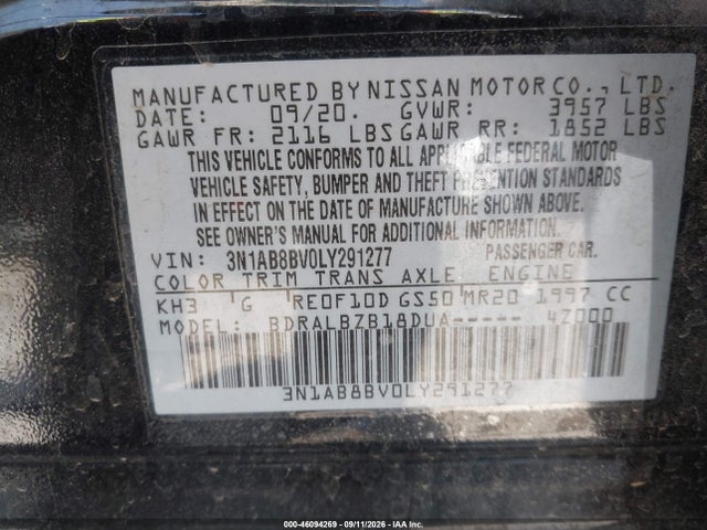 2020 NISSAN SENTRA S XTRONIC CVT 9