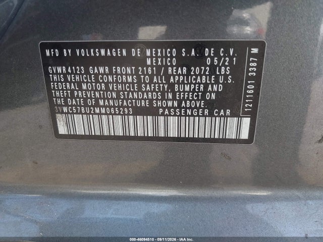 2021 VOLKSWAGEN JETTA 1.4T R-LINE/1.4T S/1.4T SE 9