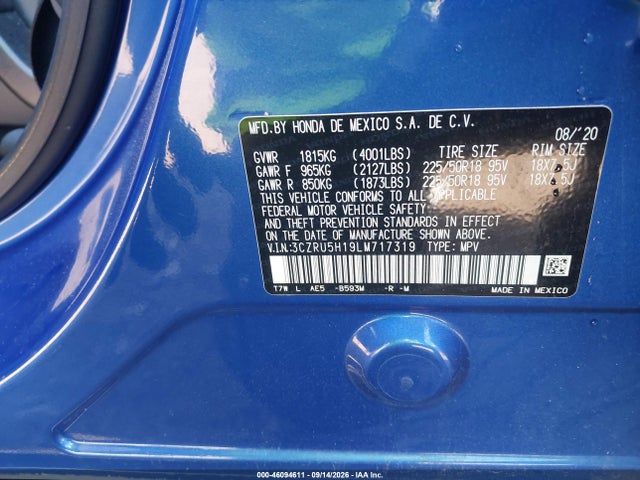 2020 HONDA HR-V 2WD SPORT 9