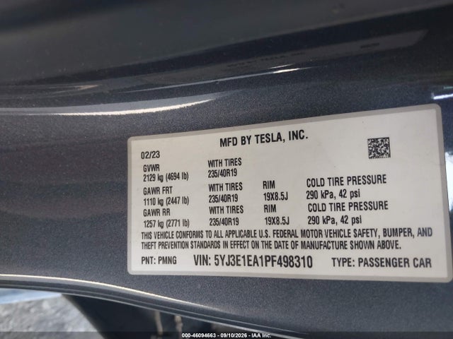 2023 TESLA MODEL 3 REAR-WHEEL DRIVE 9