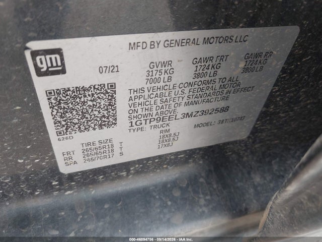 2021 GMC SIERRA 1500 4WD STANDARD BOX AT4 9