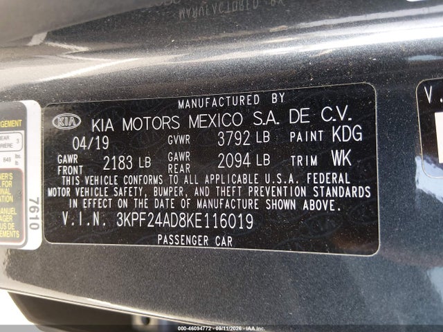 2019 KIA FORTE LXS 9