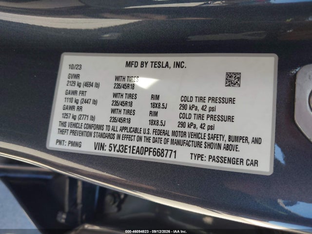 2023 TESLA MODEL 3 REAR-WHEEL DRIVE 9