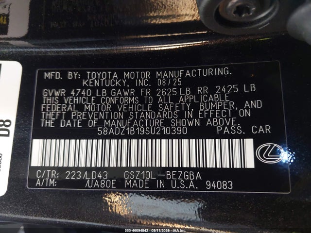2025 LEXUS ES 350 9