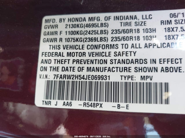 2018 HONDA CR-V EX 9