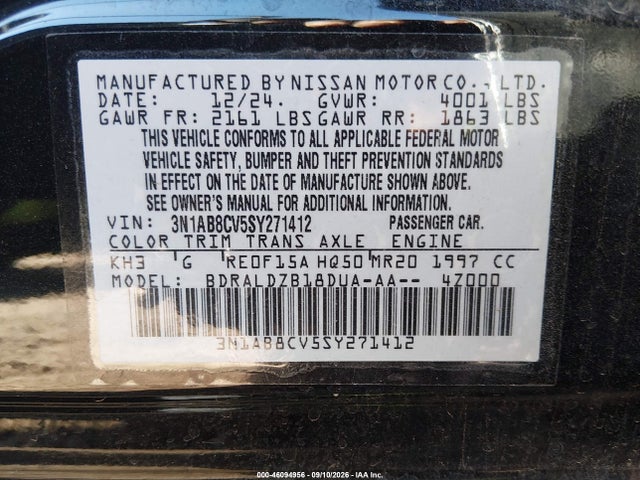 2025 NISSAN SENTRA SV 9