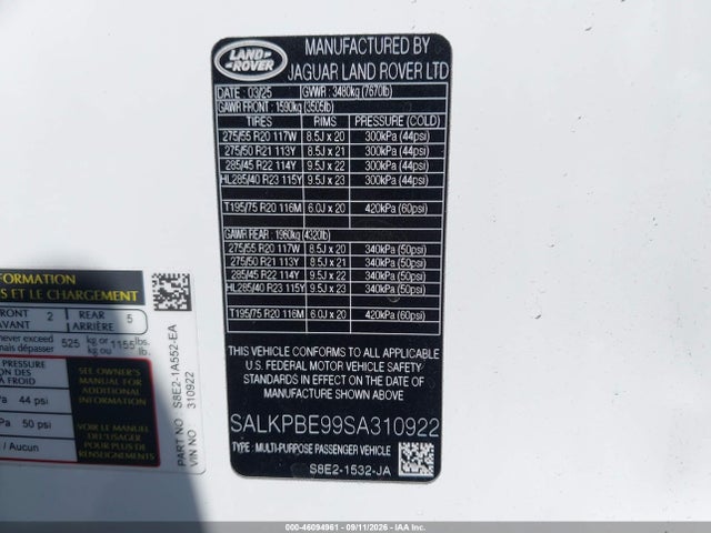 2025 LAND ROVER RANGE ROVER P530 SE 7 SEAT 9