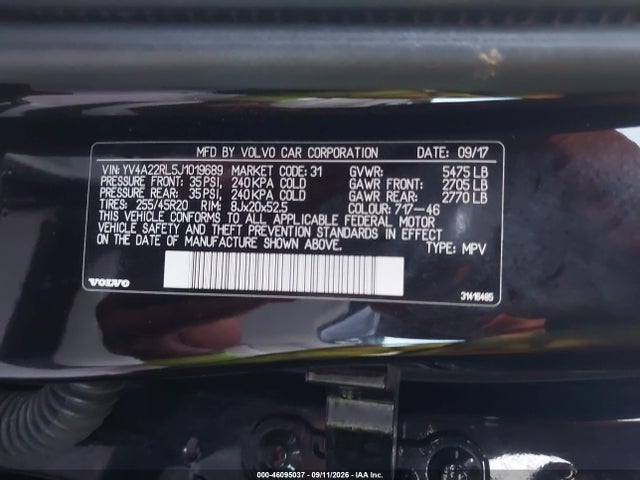 2018 VOLVO XC60 T6 INSCRIPTION 9