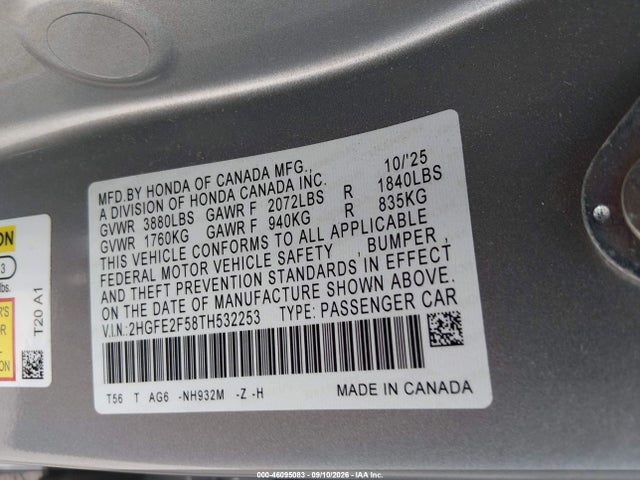 2026 HONDA CIVIC SPORT 9