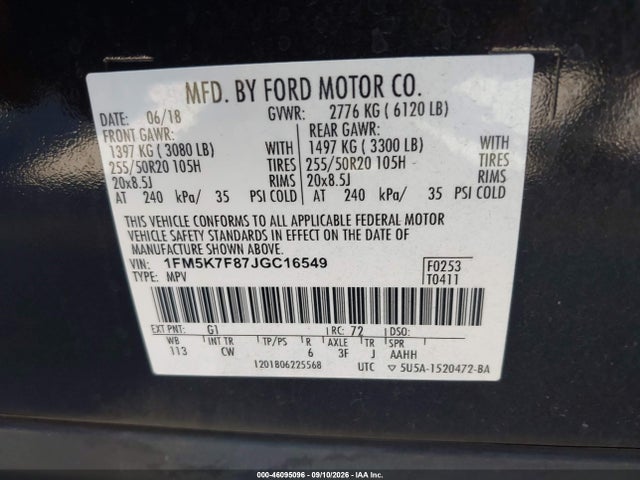 2018 FORD EXPLORER LIMITED 9