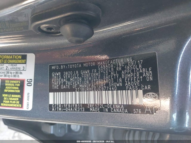 2018 TOYOTA COROLLA LE 9