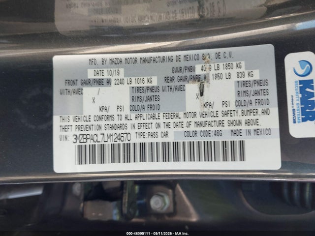 2020 MAZDA MAZDA3 SELECT PACKAGE 9