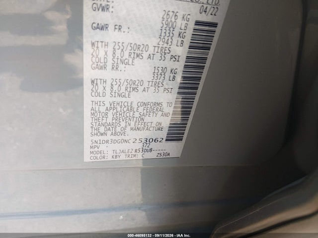 2022 NISSAN PATHFINDER PLATINUM 2WD 9