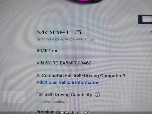2021 TESLA MODEL 3 STANDARD RANGE PLUS REAR-WHEEL DRIVE 15