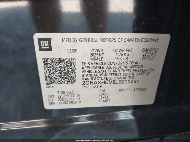 2020 CHEVROLET EQUINOX FWD LS 9